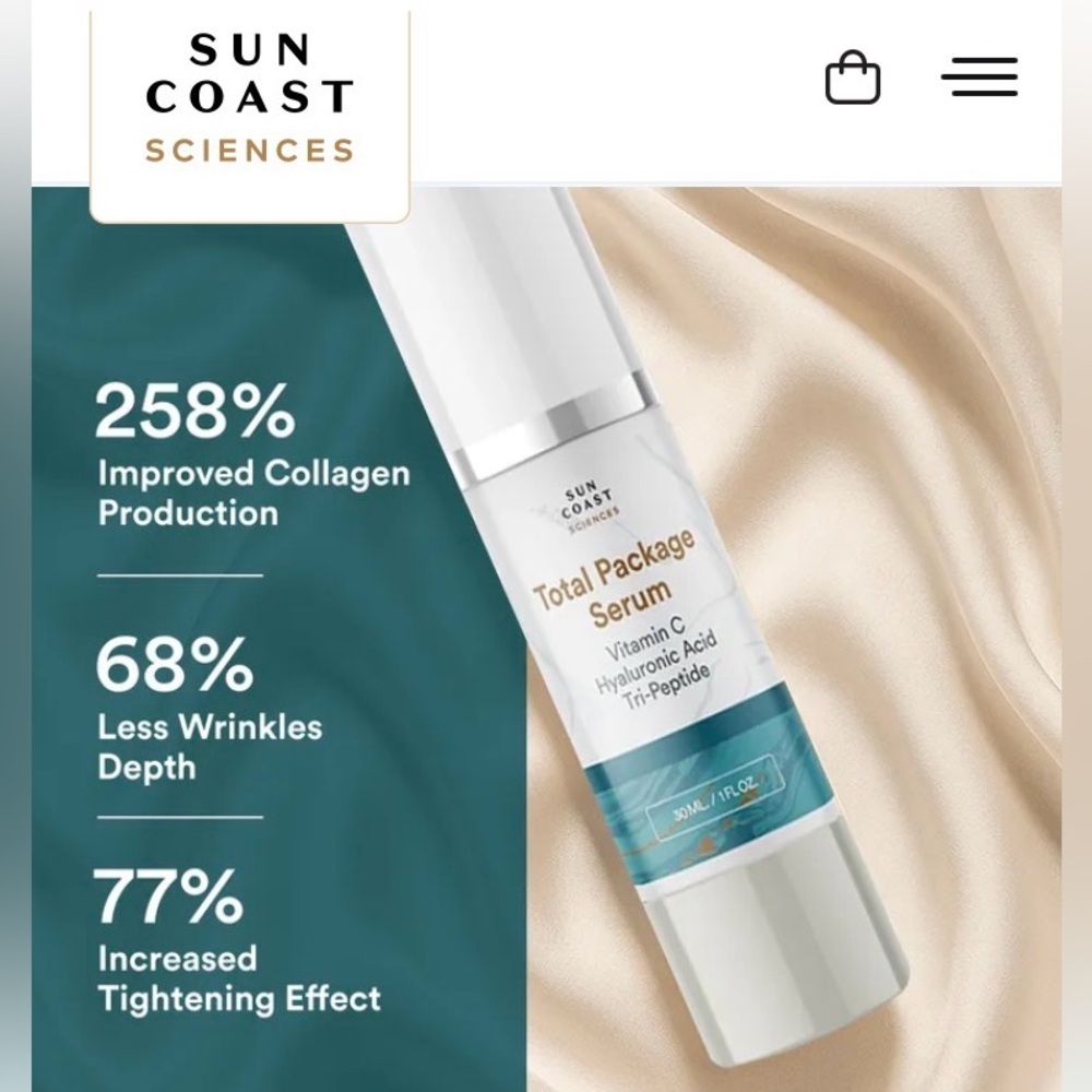 Sun Coast Total Package Serum — Vitamin C, Hyaluronic acid, Tri Peptide - Picture 2 of 11